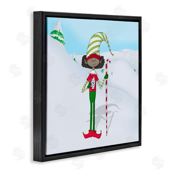 Stupell Industries Hugo Edwins | Holiday Elf With Hot Cocoa Snowy Winter Scene Wall Art