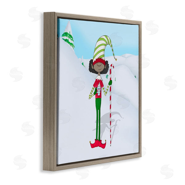 Stupell Industries Hugo Edwins | Holiday Elf With Hot Cocoa Snowy Winter Scene Wall Art
