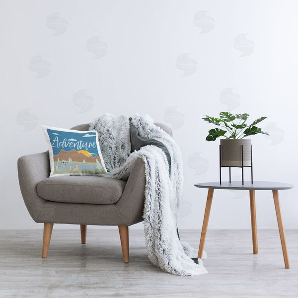 Stupell Industries Hugo Edwins | Rustic Adventure Landscape Printed Throw Pillow