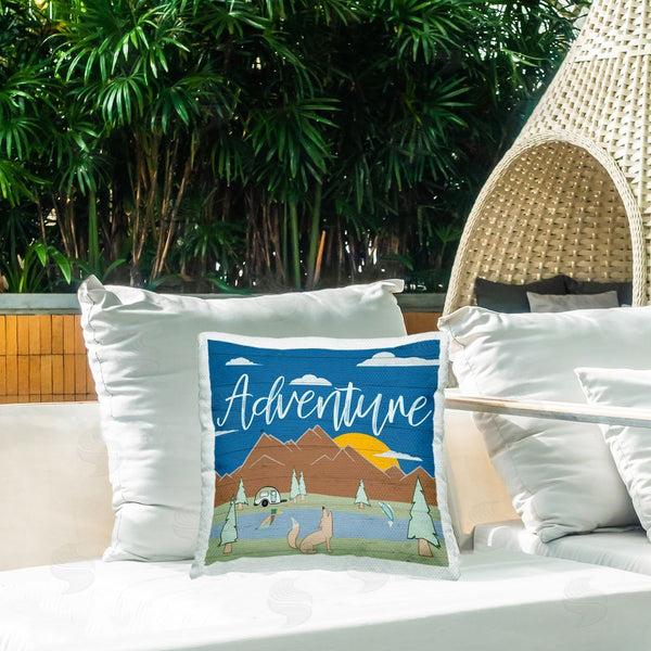 Stupell Industries Hugo Edwins | Rustic Adventure Landscape Printed Throw Pillow