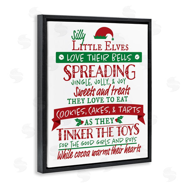 Stupell Industries Hugo Edwins | Silly Little Elves List Festive Christmas Phrases Wall Art