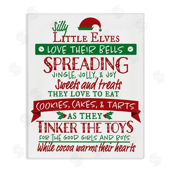 stupell industries Hugo Edwins | Silly Little Elves List Festive Christmas Phrases Wall Art