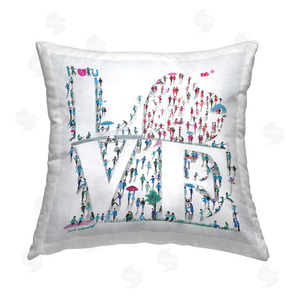 stupell industries Hulis Mavruk | Love Typography People Printed Throw Pillow