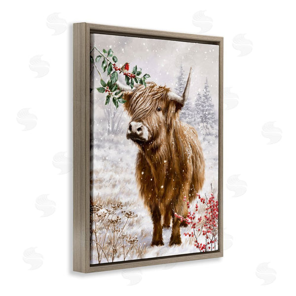Stupell Industries Ian Saxton | Cattle With Winter Berries Wall Art