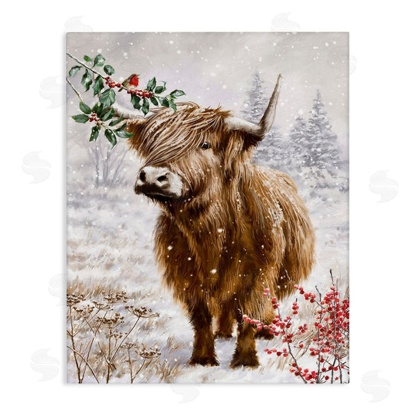 stupell industries Ian Saxton | Cattle with Winter Berries Wall Art