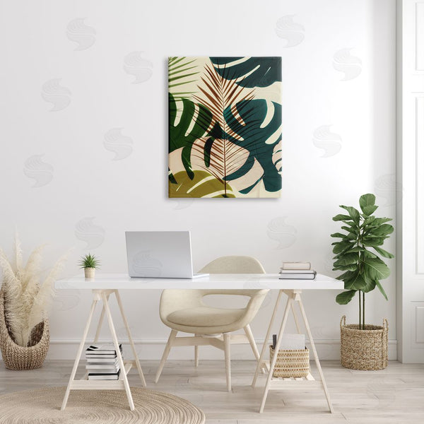Stupell Industries Ian Winstanley | Abstract Palm Frond Arrangement Warm Tropical Summer Plants Wall Art