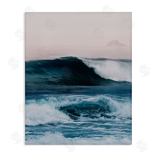 stupell industries Ian Winstanley | Crashing Surf Waves Ocean Beach Scene Distant Cliffs Wall Art