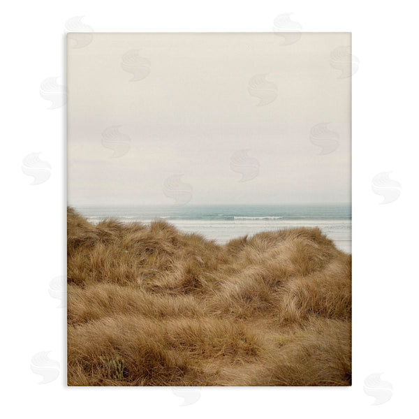 stupell industries Ian Winstanley | Tall Grass Field Beach Waves Sun Bleached Sky Wall Art