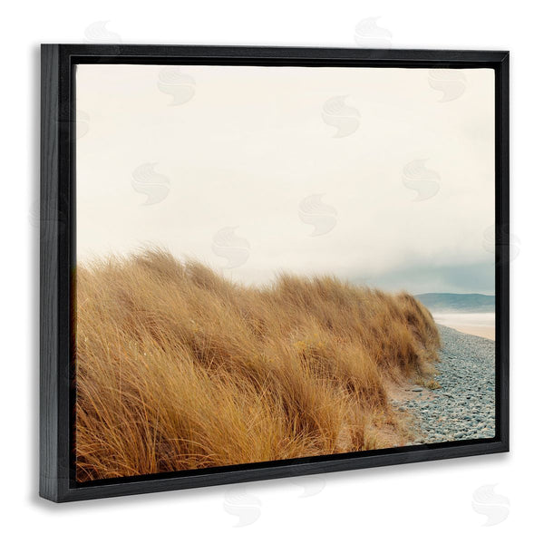 Stupell Industries Ian Winstanley | Tall Grass Windy Ocean Scene Pebble Coast Beach Wall Art