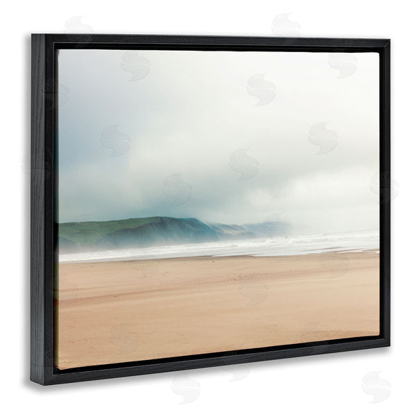 Stupell Industries Ian Winstanley | Tranquil Beach And Grassy Cliffside Misty Sky Landscape Wall Art