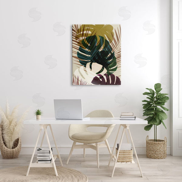 Stupell Industries Ian Winstanley | Warm Summer Tropical Palm Fronds Monstera Leaves Wall Art