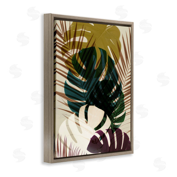 Stupell Industries Ian Winstanley | Warm Summer Tropical Palm Fronds Monstera Leaves Wall Art