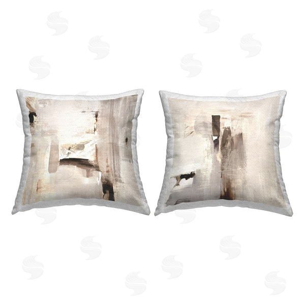 Stupell Industries Igor Levashov | Neutral Abstract Expressions Printed Throw Pillow Set