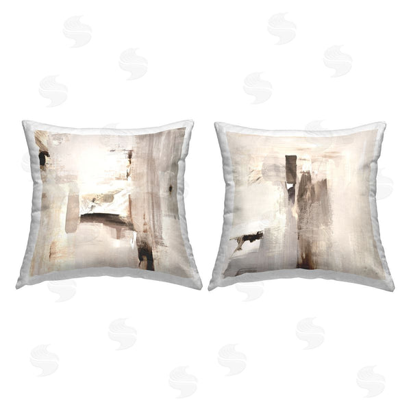 stupell industries Igor Levashov | Neutral Abstract Expressions Printed Throw Pillow Set