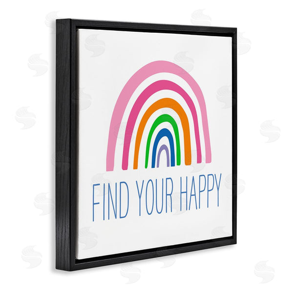 Stupell Industries Ilene Segal | Find Your Happy Uplifting Rainbow Simple Stripes Wall Art
