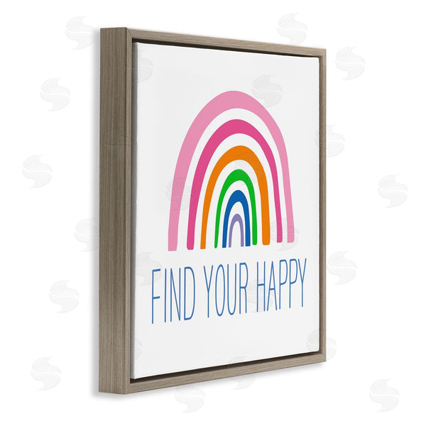 Stupell Industries Ilene Segal | Find Your Happy Uplifting Rainbow Simple Stripes Wall Art
