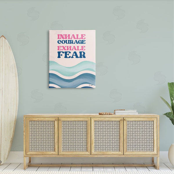 Stupell Industries Ilene Segal | Inhale Courage Exhale Fear Motivational Typography Sentiment Wall Art