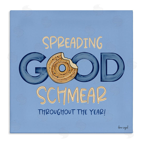 stupell industries Ilene Segal | Spreading Good Schmear Bitten Bagel Kitchen Phrase Wall Art
