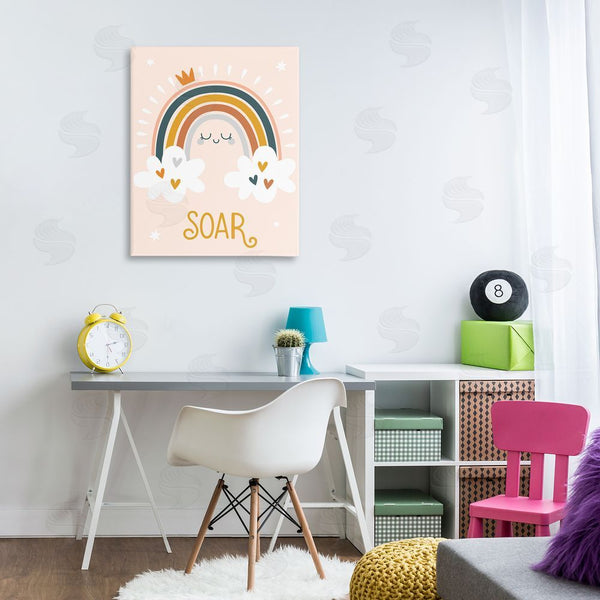 Stupell Industries Ilis Avilés | Casual Soar Calligraphy Smiling Rainbow Hearts Stars Wall Art