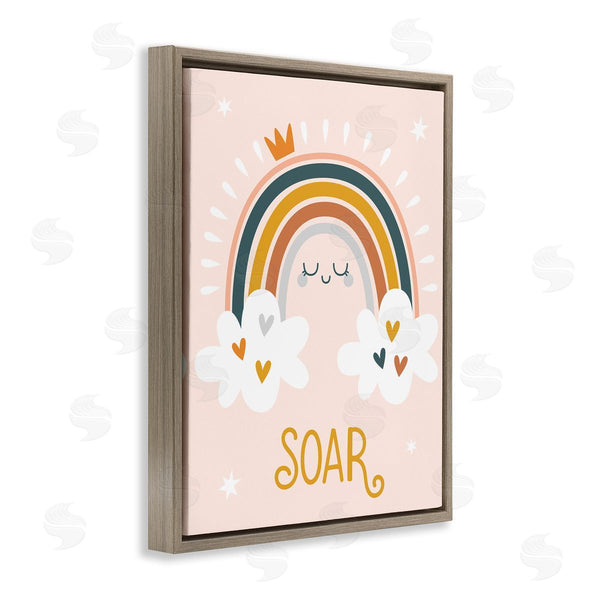 Stupell Industries Ilis Avilés | Casual Soar Calligraphy Smiling Rainbow Hearts Stars Wall Art