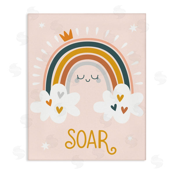 stupell industries Ilis Avilés | Casual Soar Calligraphy Smiling Rainbow Hearts Stars Wall Art