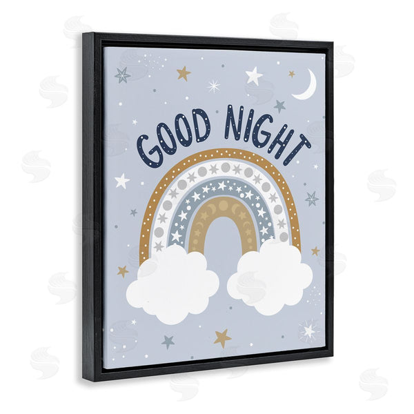 Stupell Industries Ilis Avilés | Good Night Astronomical Rainbow Outer Space Symbol Stripes Wall Art