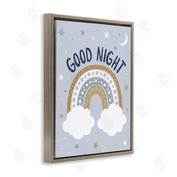 Stupell Industries Ilis Avilés | Good Night Astronomical Rainbow Outer Space Symbol Stripes Wall Art