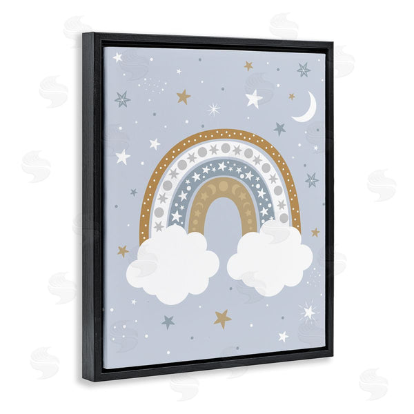 Stupell Industries Ilis Avilés | Nursery Outer Space Symbol Rainbow Cloudy Starry Night Wall Art