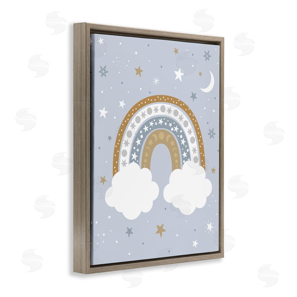 Stupell Industries Ilis Avilés | Nursery Outer Space Symbol Rainbow Cloudy Starry Night Wall Art