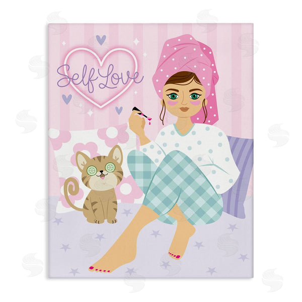 stupell industries Ilis Avilés | Self Love Girl & Cat Wall Art