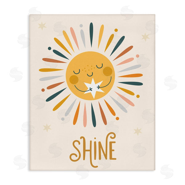 stupell industries Ilis Avilés | Shine Phrase Uplifting Sun Rays Hugging Star Wall Art