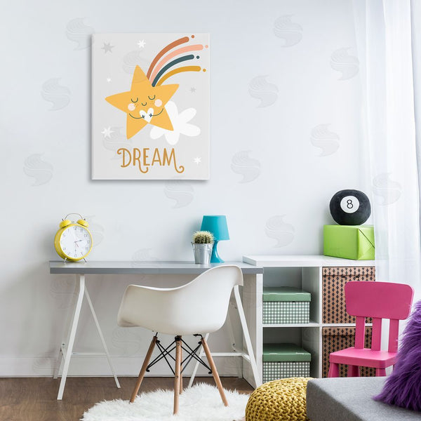 Stupell Industries Ilis Avilés | Shooting Star Smile Casual Dream Calligraphy Pattern Wall Art