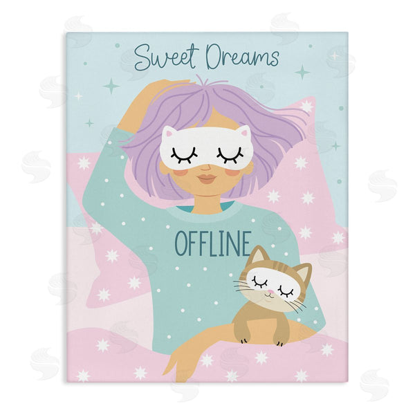 stupell industries Ilis Avilés | Sweet Dreams Girl & Cat Wall Art