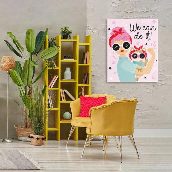 Stupell Industries Ilis Avilés | We Can Girl & Cat Wall Art