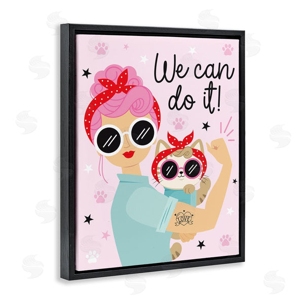 Stupell Industries Ilis Avilés | We Can Girl & Cat Wall Art