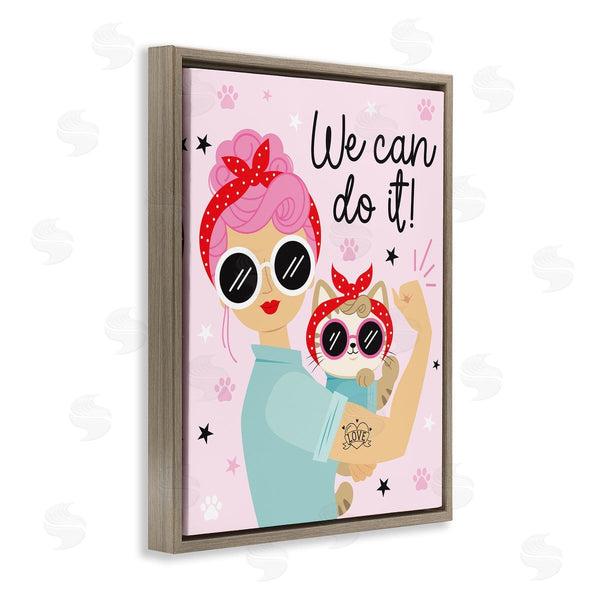 Stupell Industries Ilis Avilés | We Can Girl & Cat Wall Art