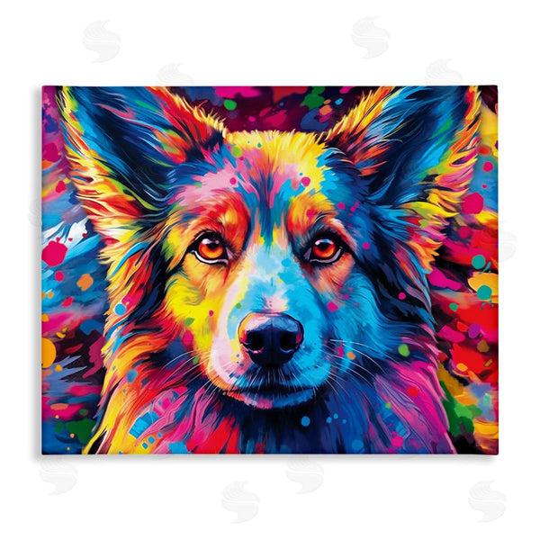 stupell industries Image World | Dog with Vivid Paint Splash Wall Art