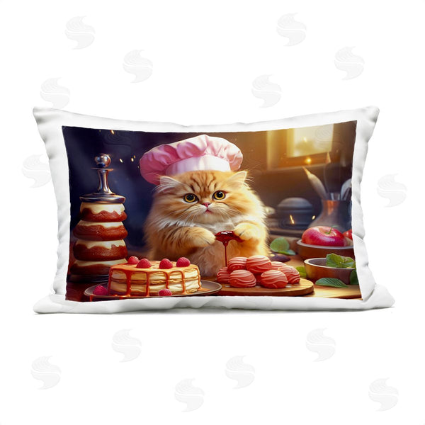 Stupell Industries Image World | Fluffy Baker Cat Printed Throw Pillow