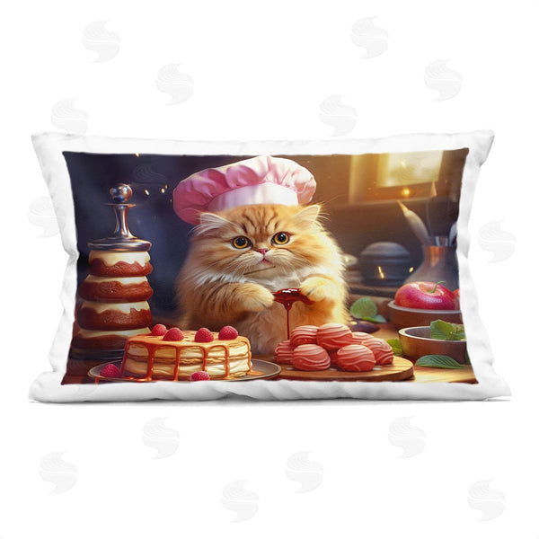stupell industries Image World | Fluffy Baker Cat Printed Throw Pillow