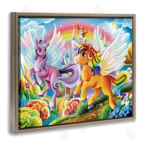 Stupell Industries Image World | Fluttering Unicorns & Rainbow