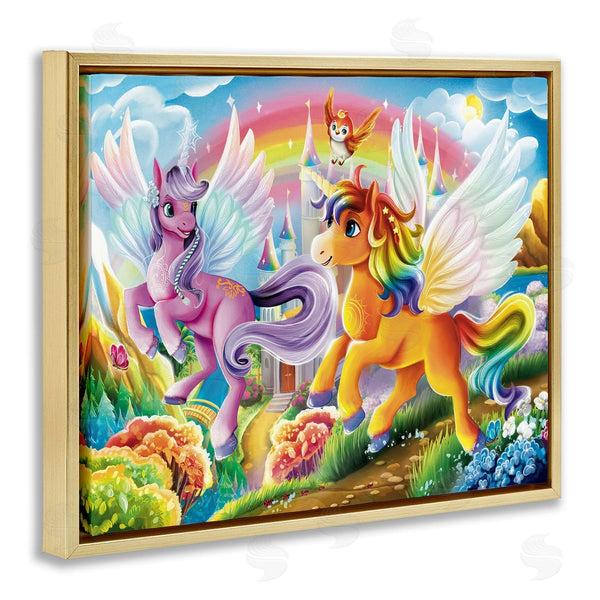 Stupell Industries Image World | Fluttering Unicorns & Rainbow