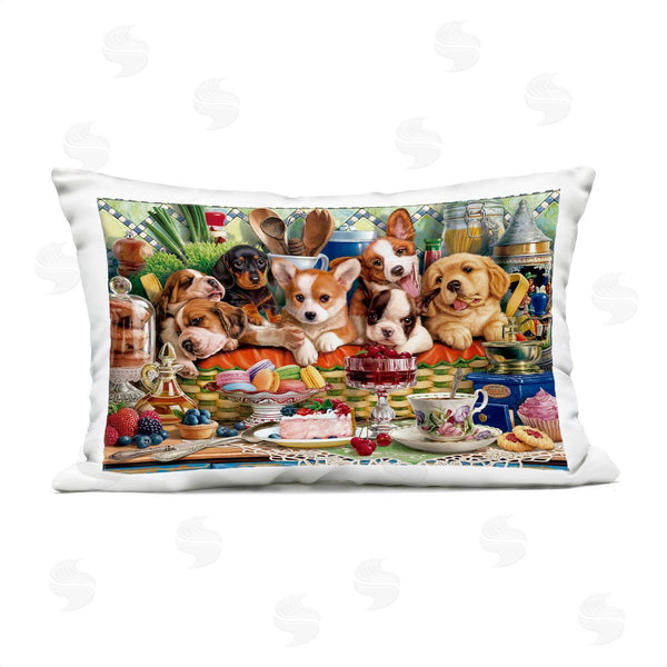 Stupell Industries Image World | Puppies In A Basket Printed Throw Pillow