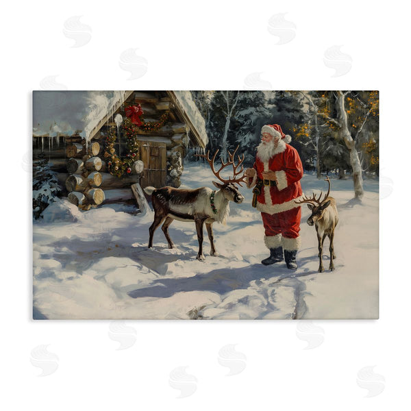 stupell industries Imagine It Images | Santa & Reindeer Scene
