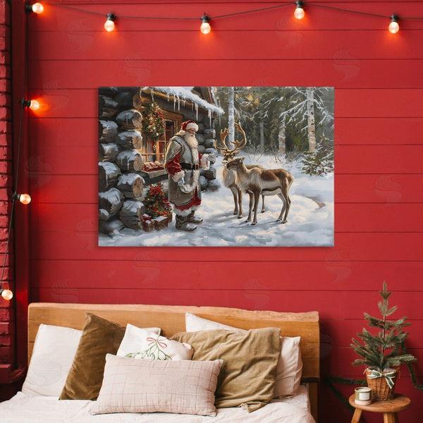 Stupell Industries Imagine It Images | Santa's Cabin With Reindeer