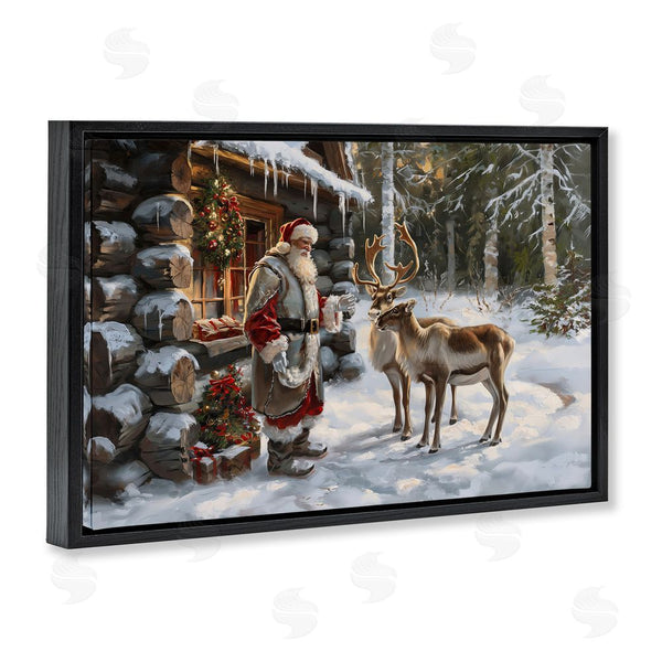 Stupell Industries Imagine It Images | Santa's Cabin With Reindeer