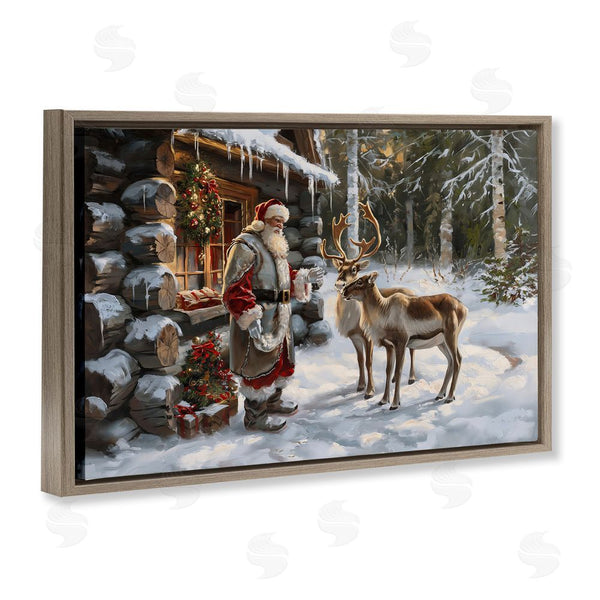 Stupell Industries Imagine It Images | Santa's Cabin With Reindeer