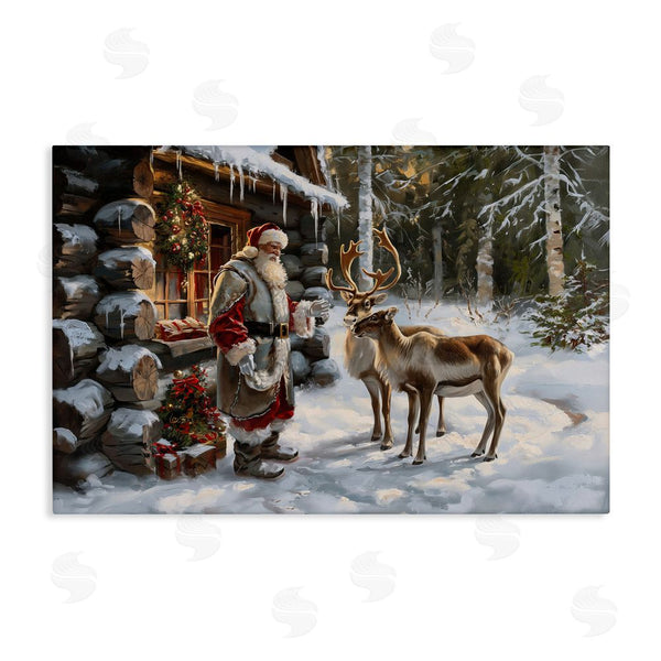 stupell industries Imagine It Images | Santa's Cabin with Reindeer