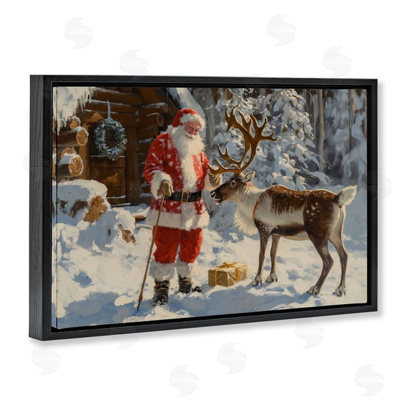 Stupell Industries Imagine It Images | Santa With Reindeer Scene