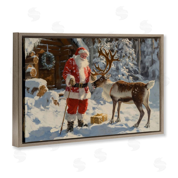 Stupell Industries Imagine It Images | Santa With Reindeer Scene