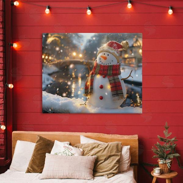 Stupell Industries Imagine It Images | Snowman Windy Winter Scene Wall Art